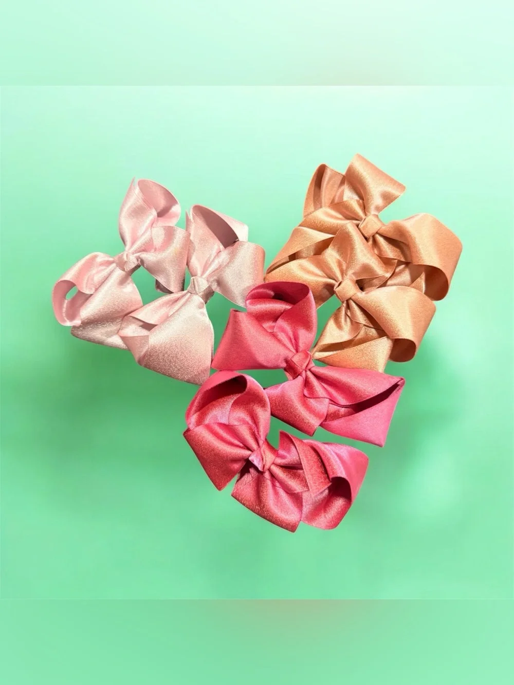 Girls Bow Hair Clips for Kids - Pink, Peach & Hot Pink - Set of 6